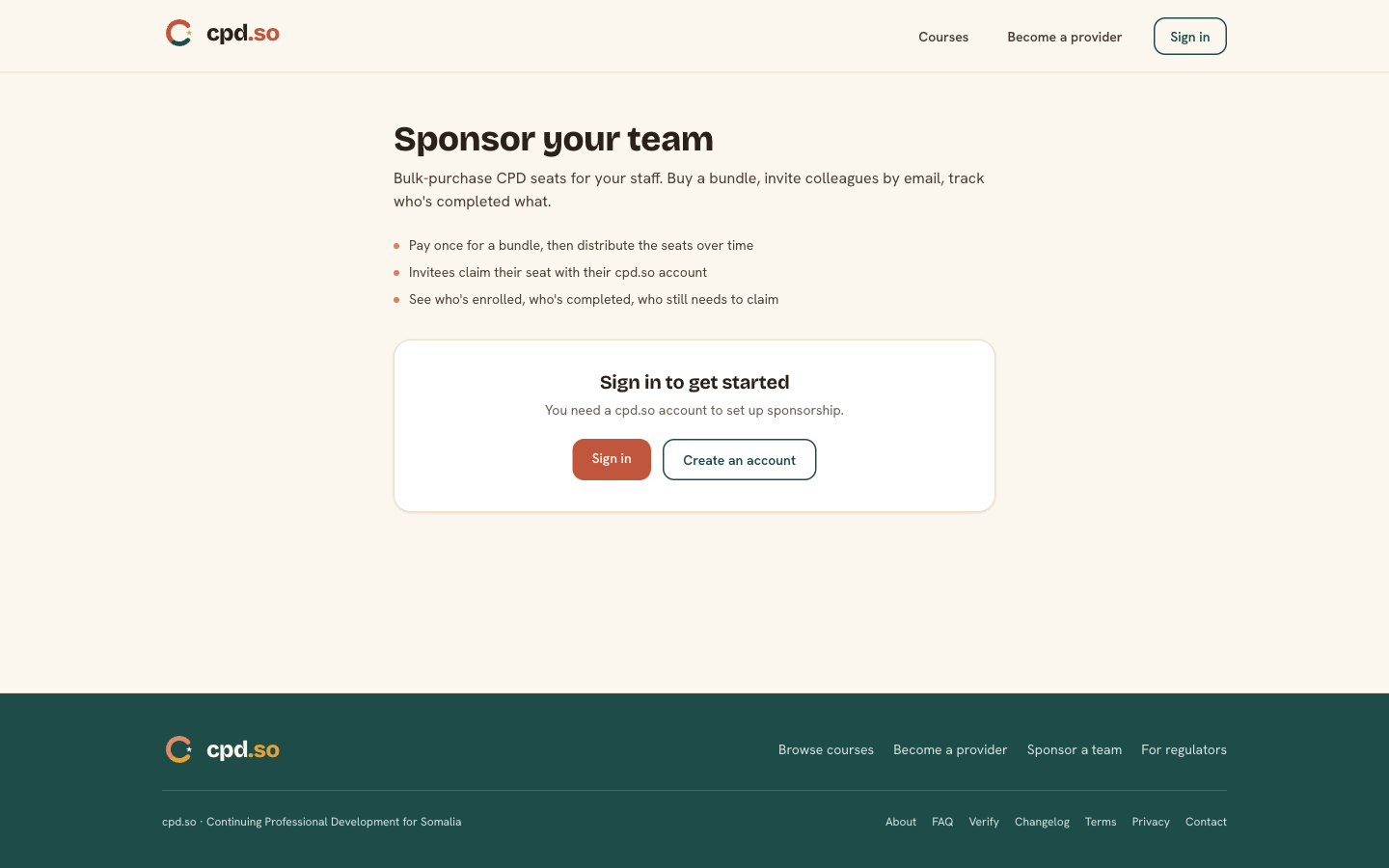 Become a sponsor — public page